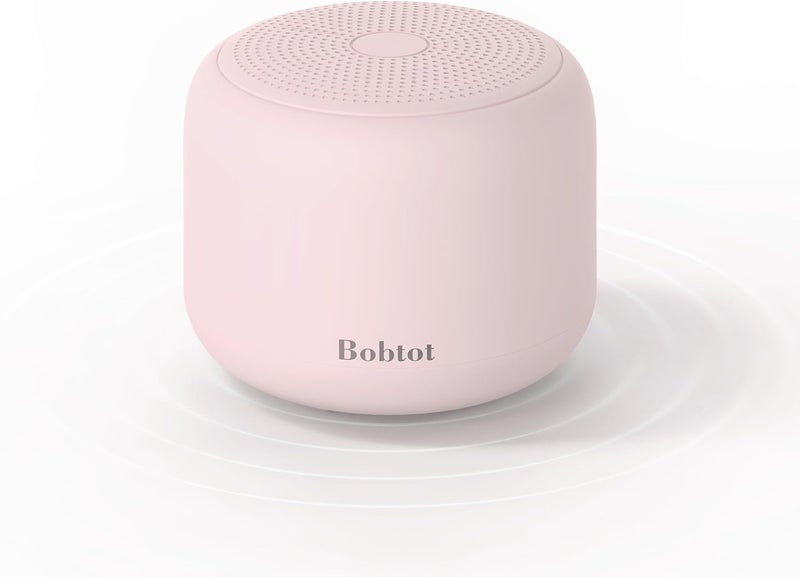 Bobtot Portable Bluetooth Speakers with Strap Easy to Carry, Wireless IPX5 Waterproof Mini Speaker with Loud Stereo Sound, 20 Hours Playtime, Rechargeable Battery, Built-in Microphone, Pink - Image 1